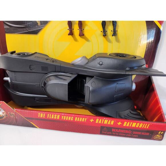 (NEW) DC The Flash Young Barry Batman Batmobile 3 Pack Spin Master 4” Inch 2023 - Picture 3 of 6